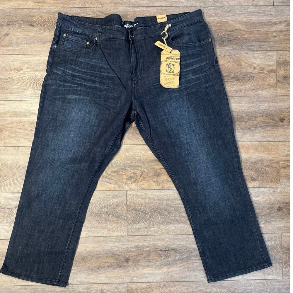 NWT Fly Paper Dark Blue Wash Denim Jeans Men’s Size 46X30